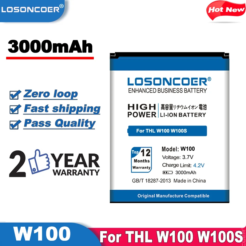 LOSONCOER 3000mAh W100 High Quality Phone Battery For THL W100S Replacement Li-ion | Мобильные телефоны и аксессуары