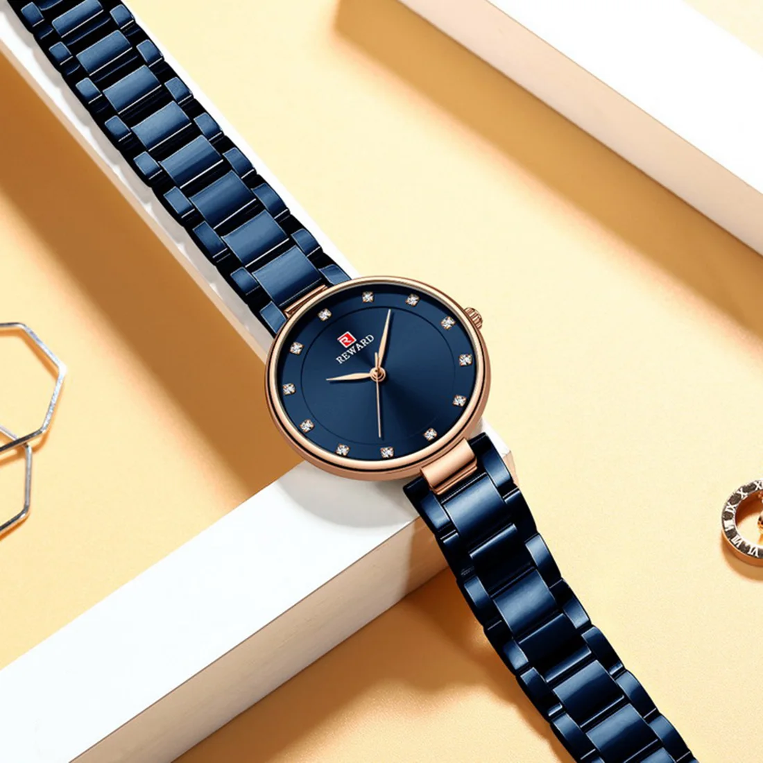 Watches Women Top Brand Luxury Quartz Watch Woman Fashion Relojes Mujer Blue Stainless Steel Ladies Quartz Wrist Watches