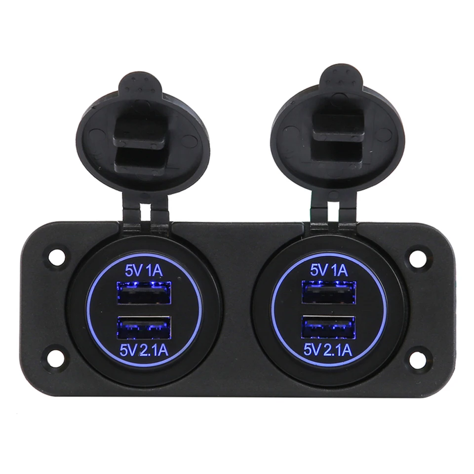 

2 Dustproof Smart DC Voltmeter Digital USB Port Car Power Display Charger