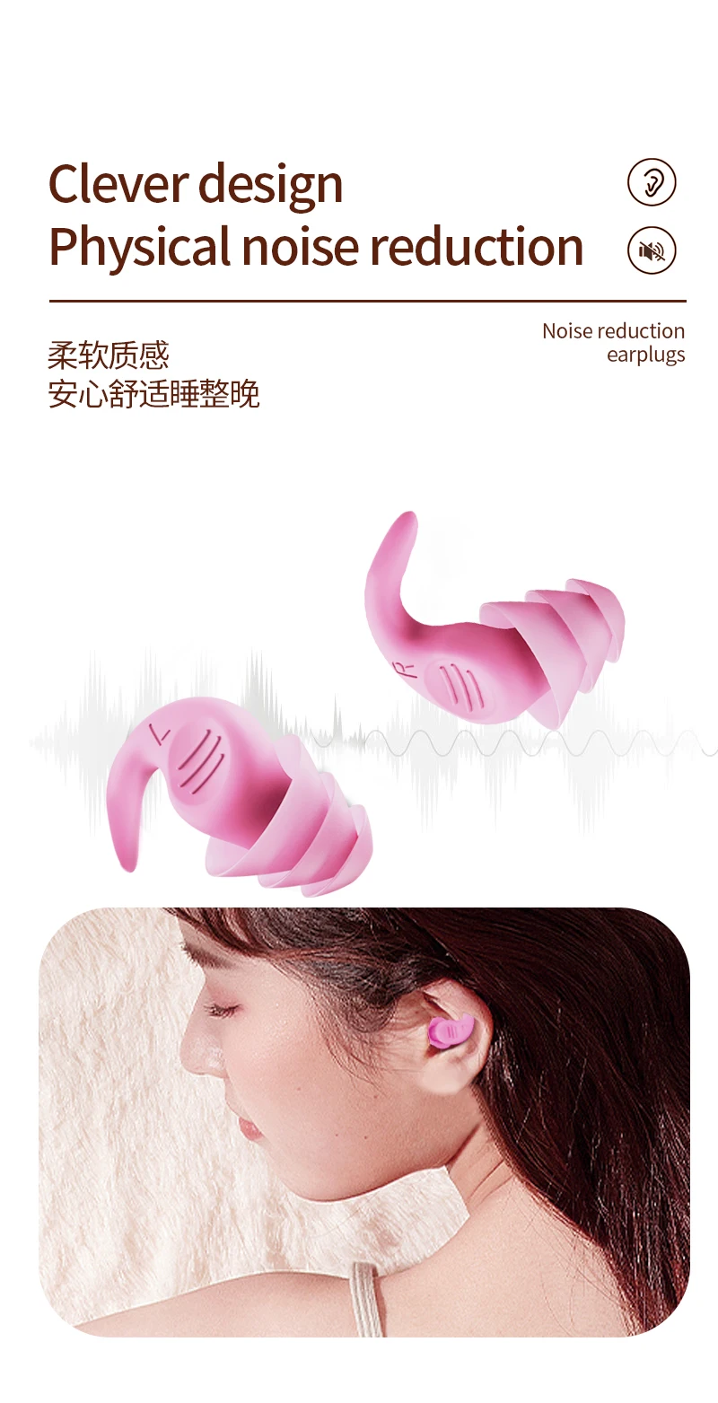 Ear Plugs For Sleeping Tapones Oido Ruido Noise Reduction 1 Pair Silicone Sound Insulation Oordopjes Bouchon Oreille Earplugs