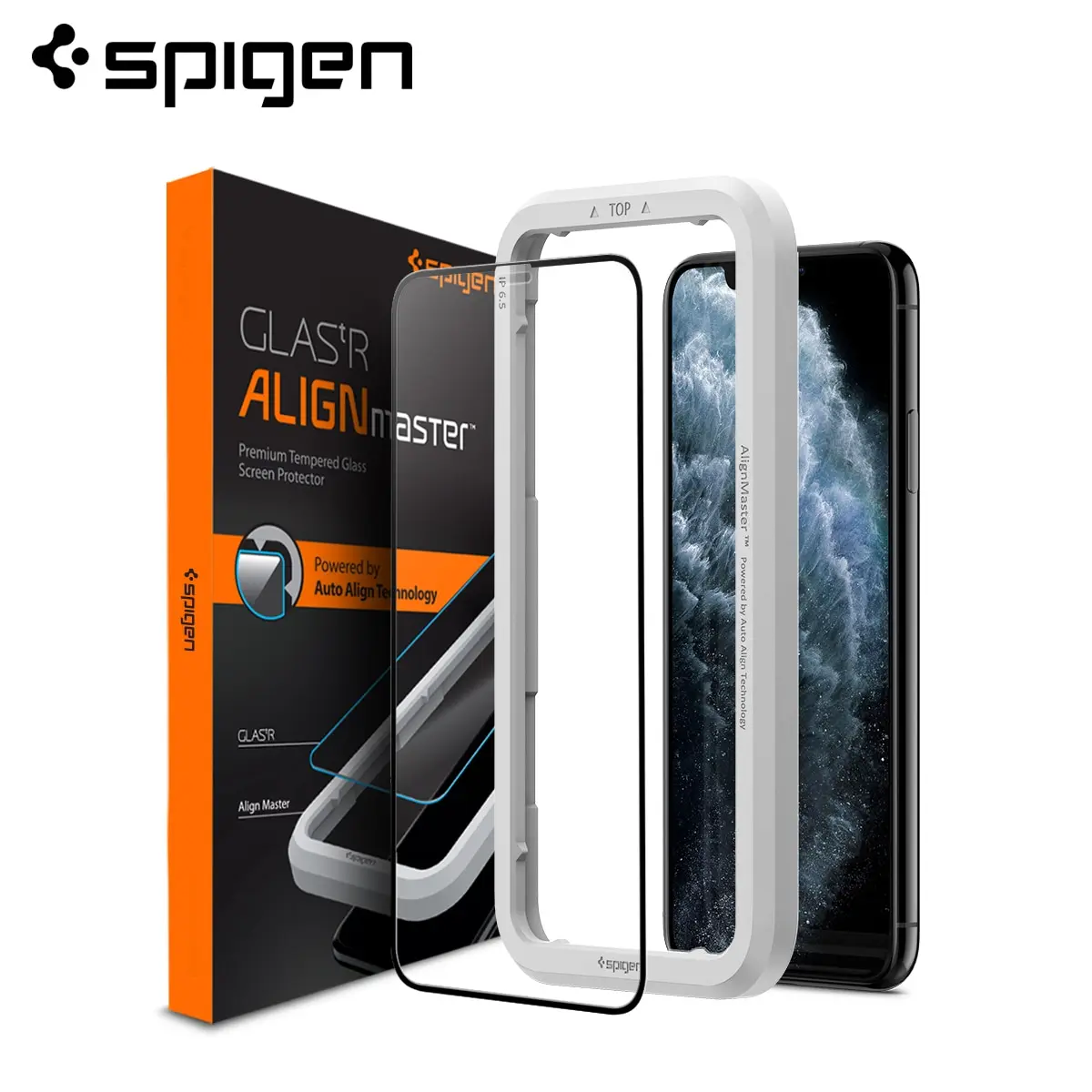 Spigen AlignMaster for iPhone 11 / iPhone XR Tempered Glass Screen Protector Full Coverage Black (1 Pack)