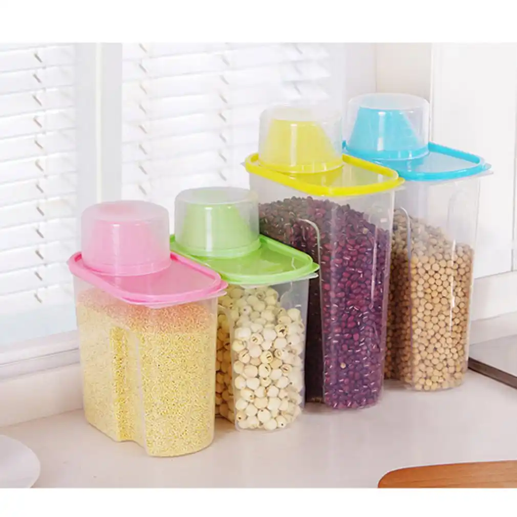 1.9//2.5L Kitchen Food Cereal Grain Bean Rice Plastic Storage Container Box  XJ