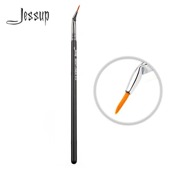 

Jessup Single Makeup Brush BENT LINER 1pc Eyeliner High Quality Professional Fiber Hair Wooden Handle Black-Silver Wholesale 312