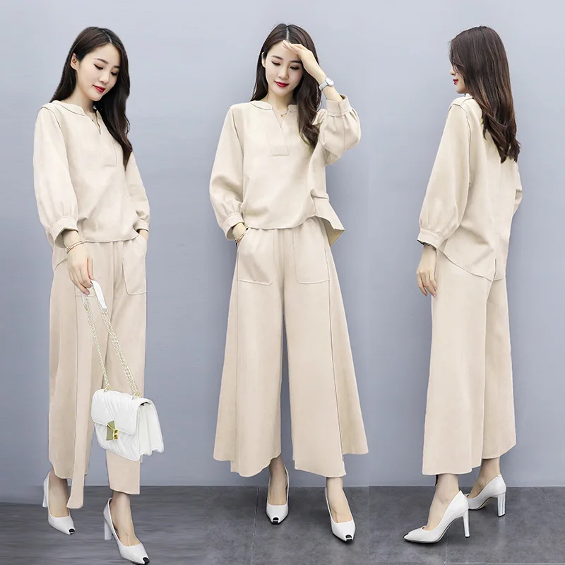 

Casual Long Sleeve Pants Suit 2019 Autumn Trend Simple Cool Loose-Fit Slimming Slim Fit Versatile you achoi