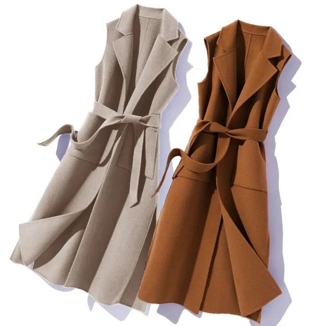 2021 New Wtyle Western Woolen Waistcoat Women Mid-Length Vest Waistcoat Autumn Winter Loose Spring And Autumn Jacket Femme L122 3