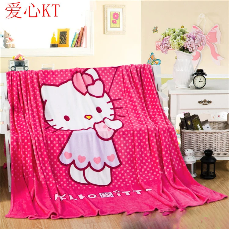 Одеяло с рисунком hello kitty, мягкое фланелевое одеяло для девочек, детское одеяло на кровать, диван, диване, 150X200 см, одеяло