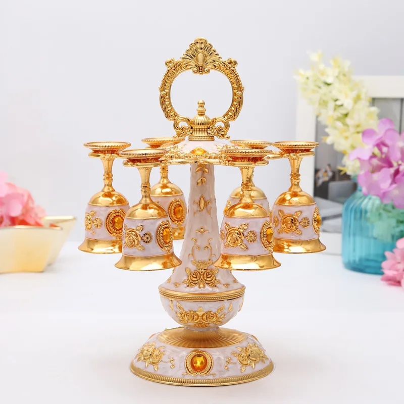 

European-Style Russian Household Wine Glass Rack Wine Glass Rack Hanging Upside down Hotel Retro Living Room Set Decoration