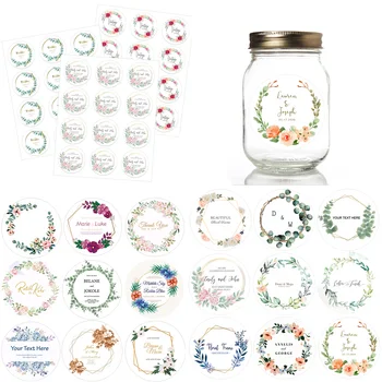 

Customized Stickers Add Your Names and Date Wedding On White Adhesive Stickers Invitations Seals Candy Favors Gift Boxes Labels