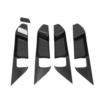 

Car Door Handle Trim Auto Interior Carbon Fiber Black Plastic Frame For Toyota RAV4 2019-2020 Parts