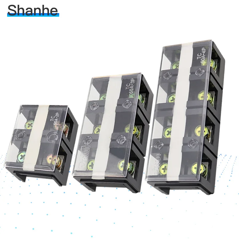 TC-602 603 604 фиксированный терминал двухрядный винтовой клеммный блок клеммный Разъем кабельный наконечник медный 60A