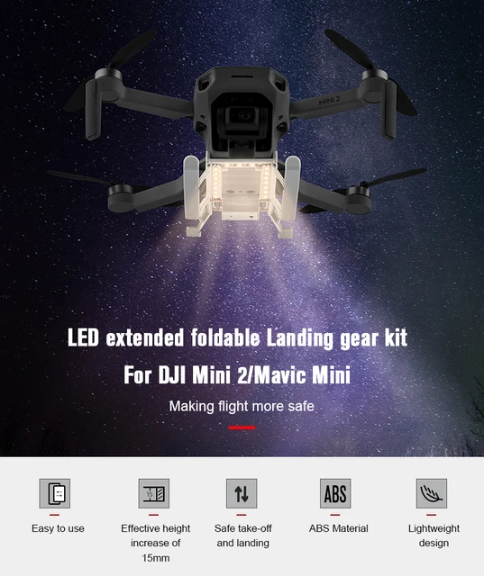 Accessoires pour Drone DJI Mavic Mini 2, phare LED, pièces d'extension de  vol nocturne pour Drone DJI Mini 2/Mavic Mini - AliExpress