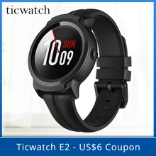 Смарт-часы Ticwatch E2, фитнес, Bluetooth, WiFi, Android, одежда, gps, спортивные часы, 5 АТМ, водонепроницаемые, для плавания, с датчиками и микрофоном