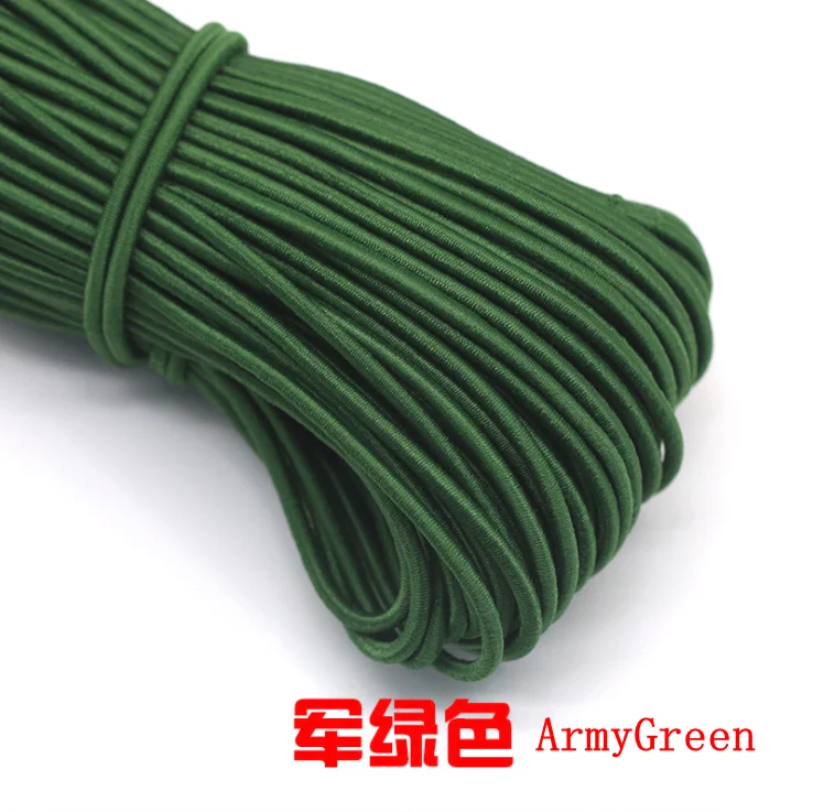 5 м/лот 24 цвета высокого качества; 3 мм цветной круглая эластичная повязка резиновая эластичная ювелирные изделия из веревки плетеный браслет на открытом воздухе веревка E-2 - Цвет: ArmyGreen