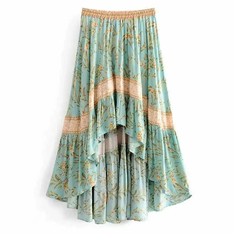 Boho Бирюзовая блузка для женщин с v-образным вырезом шикарные цыганские женские рубашки Повседневный с рукавом-фонариком Лето Весна Топ