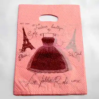 

Hot 100pcs/lot 2017 Hot Sale New Style Bags Wholesale dress With primer Mini Plastic Gift Bags 25*20cm154067