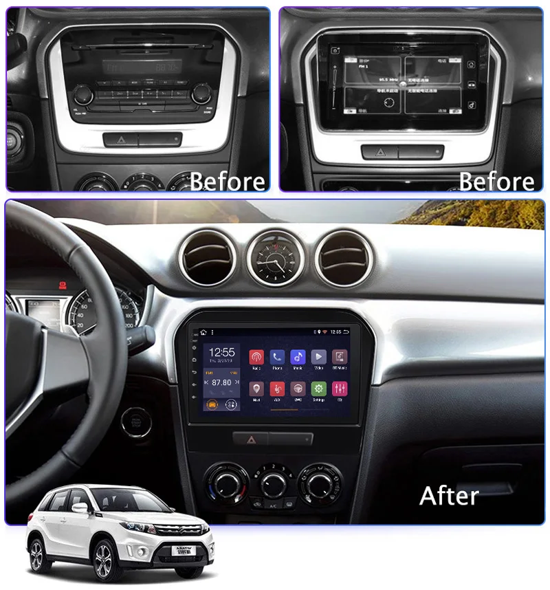 2.5D ips 9 дюймов Android 8,1 автомобильный DVD мультимедийный плеер для Suzuki Vitara gps навигация радио