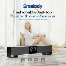 Smalody Bluetooth динамик Портативный беспроводной мини Саундбар двойной громкий динамик s 10 Вт с будильником-часы со светодиодным дисплеем громкой связи вызов AUX