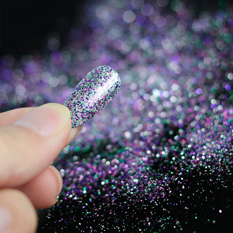 1 коробка Голографический лазерный блеск для ногтей порошок золото серебро сияющая пыль Блестящий чешуйчатый гель лак маникюр, украшения для ногтей JIBG01-26