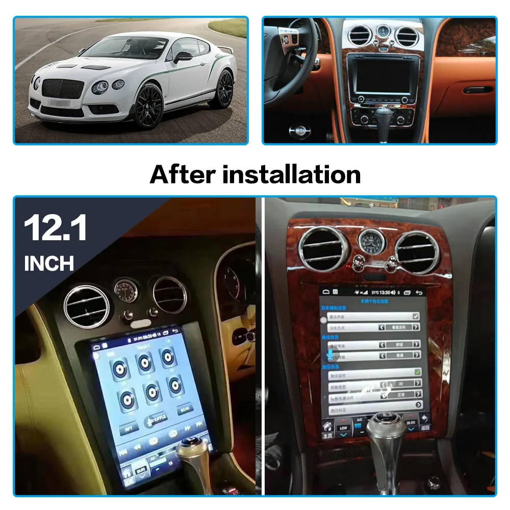 

Android 8.1 Tesla style GPS navigation For Bentley Continental 2005-2018 auto radio stereo Multimedia player Tape recorder Unit