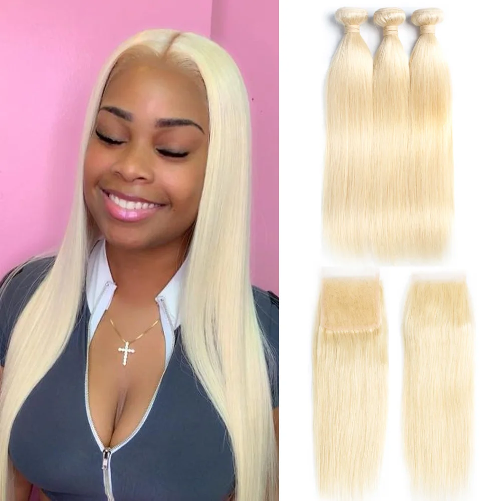 Sapphire Hair 613 медовый блонд пучки с закрытыми волосами бразильские Remy прямые