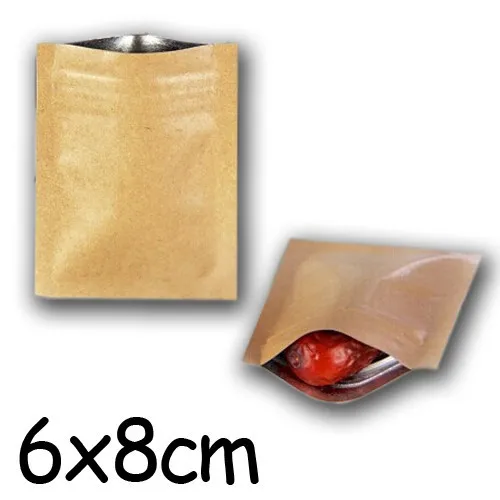 Фольгированные крафт-пакеты с молнией для упаковки кофе L6cmXH8cm(не выдерживает) 100 шт./лот