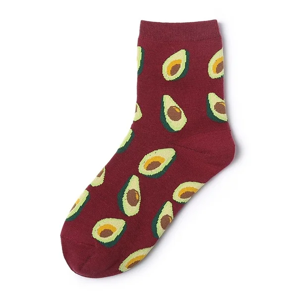 Креативные Модные Фруктовые женские носки Харадзюку еда суши/авокадо/банан бургер повседневные забавные носки meias - Цвет: 7