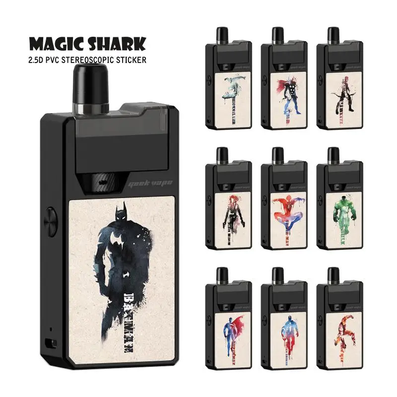 

Magic Shark Iron Man Spider Man Batman Avengers Marvel Hulk Sticker Cover Film Case Skin for Frenzy KIT