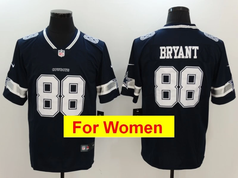 Небесно-голубой Женские футболки Dallas#88 Dez Bryant Game color Rush - Цвет: Небесно-голубой