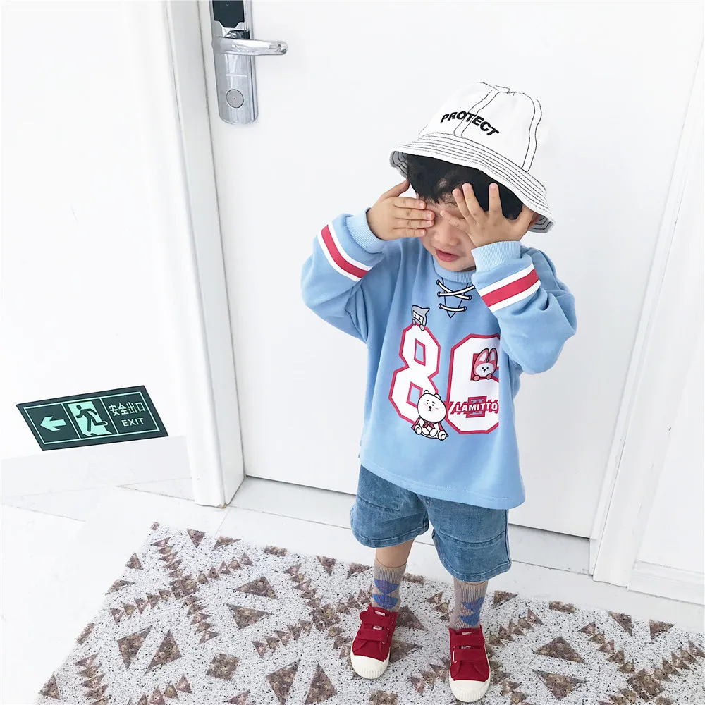 Tonytaobaby/новая осенняя одежда; спортивная одежда с длинными рукавами для малышей; свитер для маленьких девочек; толстовка для мальчиков