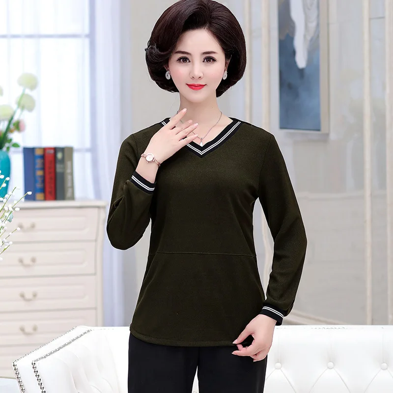 

Middle-aged Women Dress Autumn Fashion Large Size Long-sleeved Upper Garment Two-Piece Set Middle-aged Women Korean-style Casual