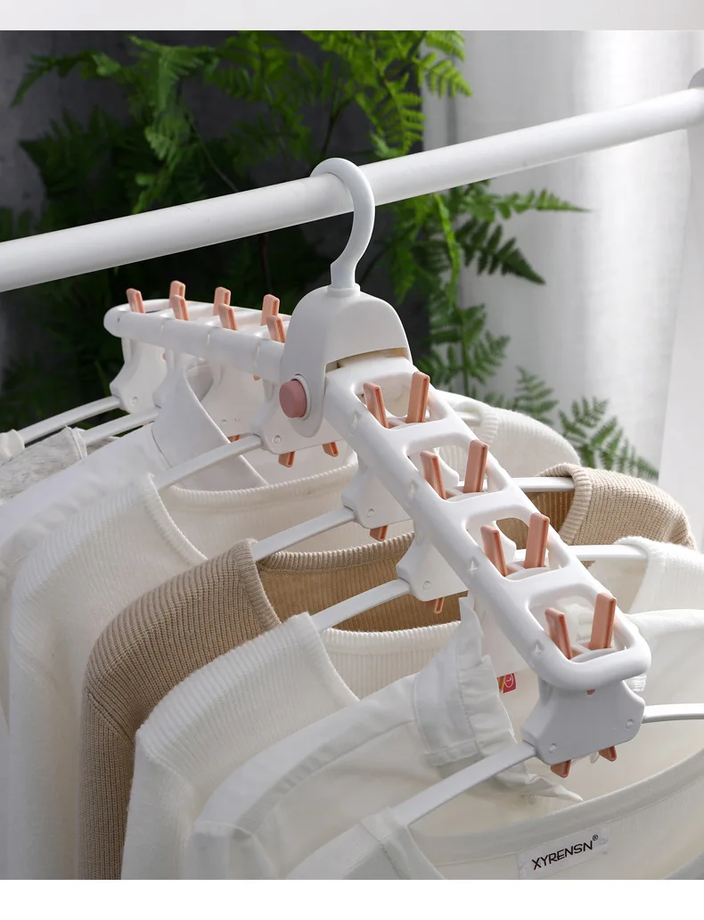 Foldable Rotatable Clothing Hangers Creative with Hooks Scarf Clothes Drying Hanger Closet Garment Racks Hangers for Clothes