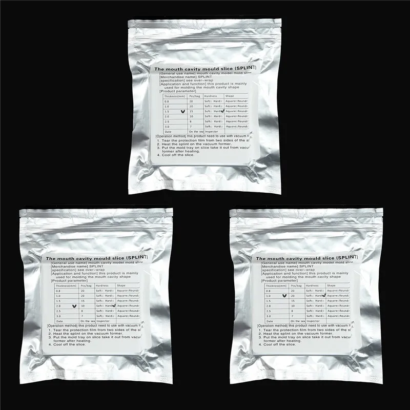 1bag Dental Splint 1/1.5/2mm Thermoforming Material Sheet Oral Denture Model Mold Slice For Vacuum Forming teeth mold