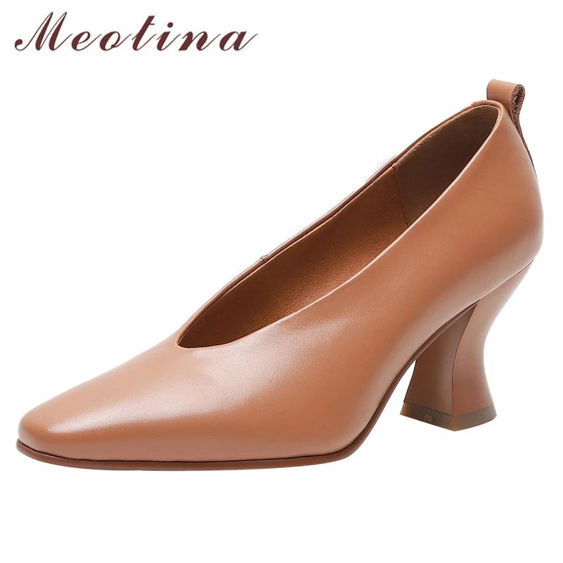 genuine leather pumps