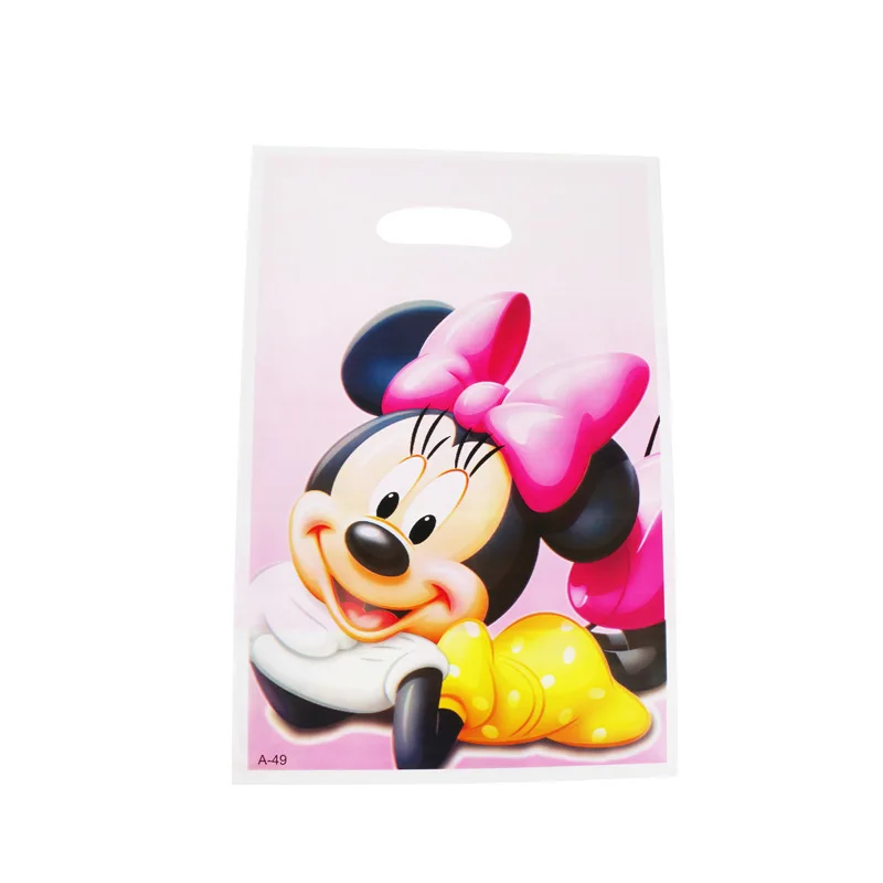 Disney Cartoon Figures Minnie Mickey Children's Birthday Party Set Disposable Party Tableware Candy Box Tablecloth Gift Bag 2A08