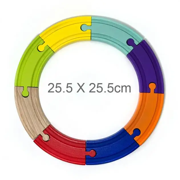 8 шт., цветная двухсторонняя изогнутая дорожка, совместимая с деревянной трекой, аксессуары для игрушек BRIO, детские игрушки 2 размера - Цвет: Small arc track