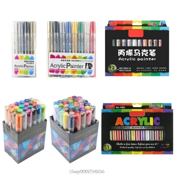 

4/8/12/15/24/36 Colors Acrylic Paint Marker Pen Detailed Marking for DIY Album Glass Ceramic Rock O01 20 Dropship