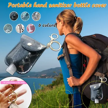 

30ml Empty hand sanitizer bottle and keychain set holder hand sanitizer holster outdoor portable keychain holster snake pattern
