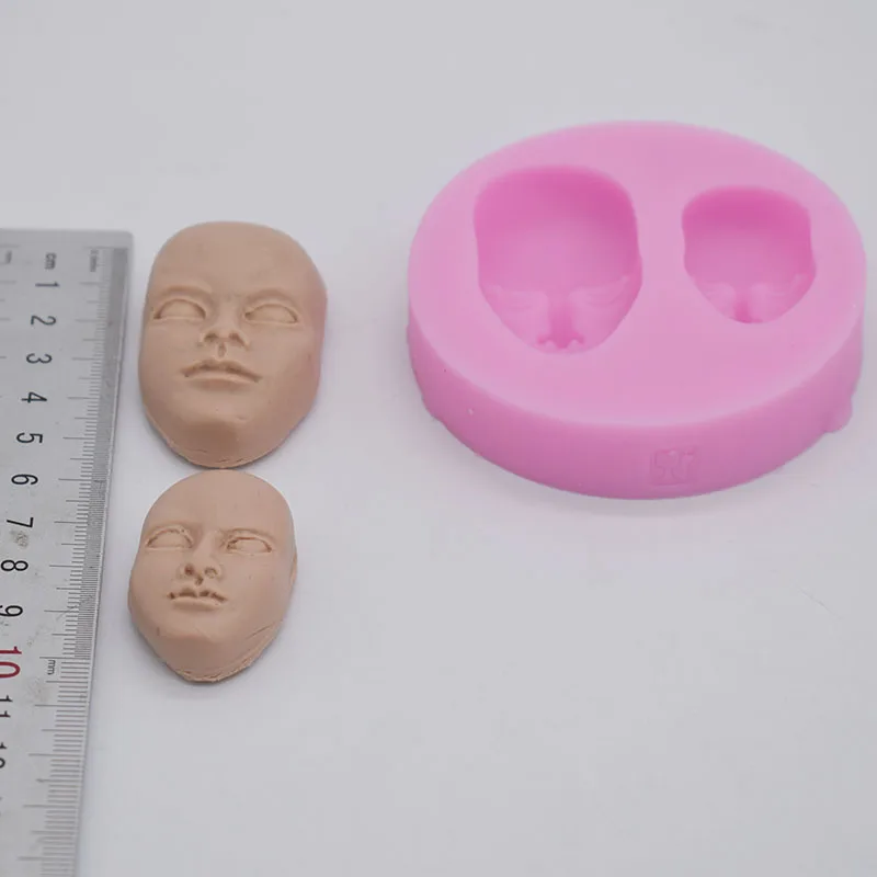 Fondant Cake Molds Diy Wax Sculpture Anime Doll Face Mould Liquid Silica Gel Mold for Plaster