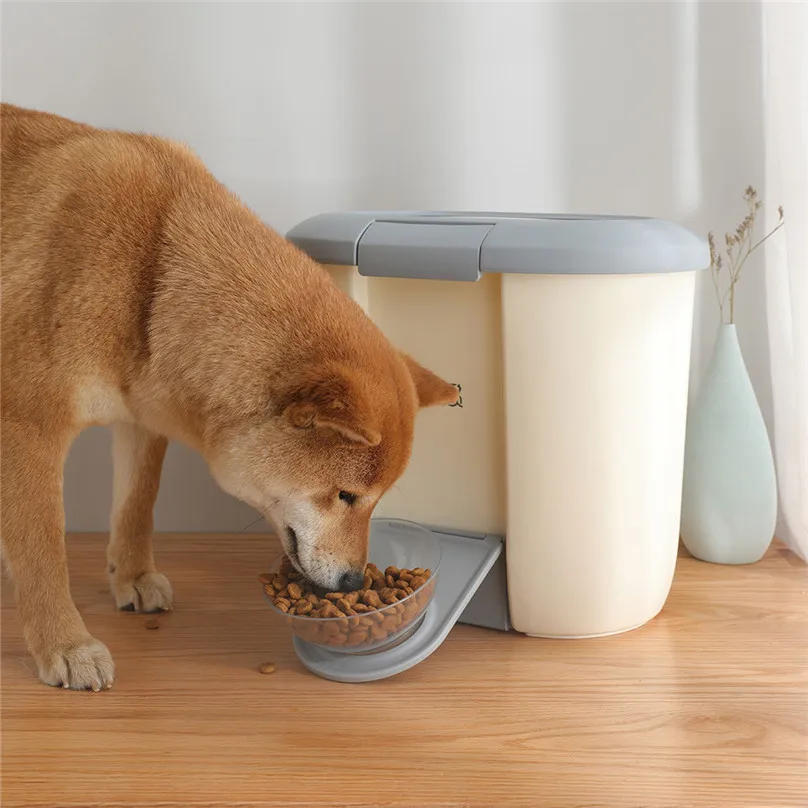 Ящик для хранения 5L Pet еда для кошек и собак ведро для хранения большой емкости влагостойкий с чашей домашнего хранения коробка& 4jj26