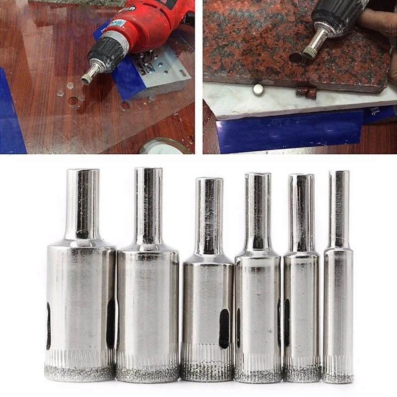 DWZ 10pcs 3-18mm Diamond Hole Saw Drill Bits Tool Set for Glass Ceramic Marble Tile