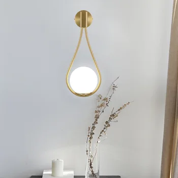 

Light luxury living room TV background wall lamp corridor glass lamp racket simple modern bedroom bedside wall lamp