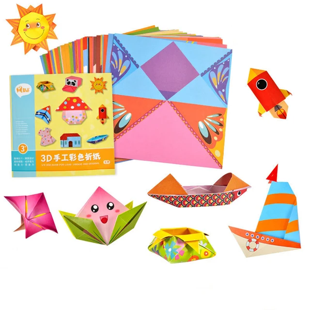 54 Pages Montessori Toys DIY Kids Craft Toy 3D Cartoon Animal Origami Handcraft Paper Art Learning Educational Toys for Children 6