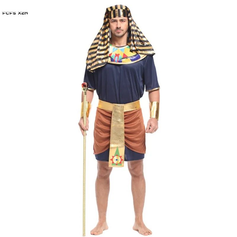 

Adult Halloween King Of Egypt Costume For Man Egyptian Pharaoh Cosplay Purim Carnival Parade Nightclub Bar Role Play Party Dress