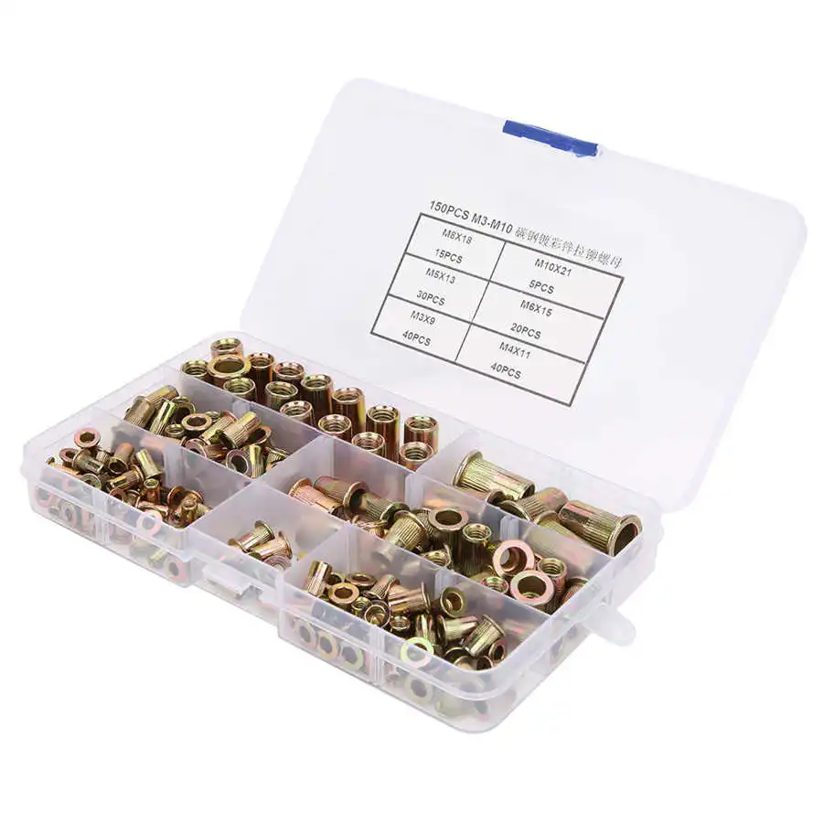 150 шт. набор инструментов с заклепками оцинкованная Rivnut вставка резьбой Nutsert M3