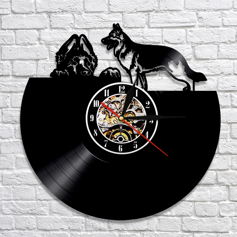 Современные настенные часы для собак домашний декор виниловые щенков разные