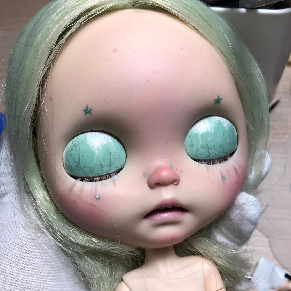 

Blyth Doll Face Plate for diy your blyth makeup Including Back Plate customization doll Nude blyth tanskin Gothic style