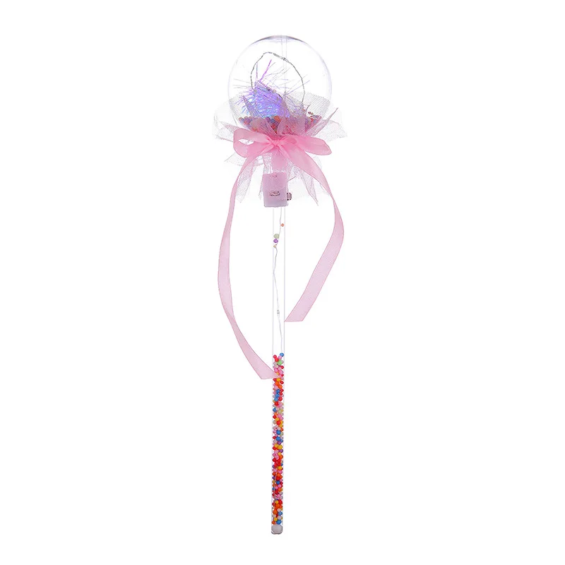 Легкая волшебная палочка, игрушка для детей, прозрачный шар-пузырь, звездное небо, волшебная палочка с бантом для девочек, игрушка - Цвет: Pink