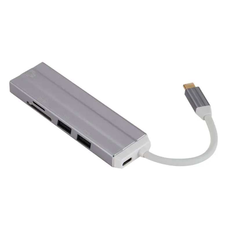 6 в 1 USB-C концентратор 4 к HD видео аудио кабель адаптер Тип C к HDMI usb 3,0/usb 2,0 с SD/TF кард-ридер Тип C usb-хаб D08A