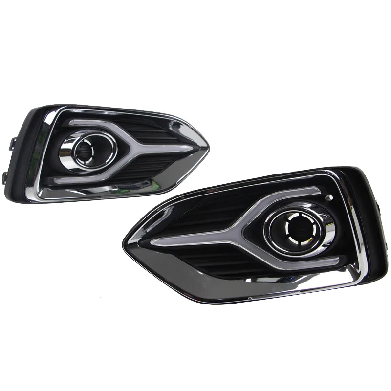 

2Pcs Yellow Turn Signal Function 12V Car Drl Lamp Led Daytime Running Light For Hyundai Accent Solaris 17-19