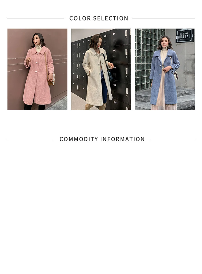Liva/Длинные куртки с искусственным мехом для девочек; коллекция года; зимние повседневные женские модные теплые пальто из овечьей шерсти и хлопка; плотная бархатная верхняя одежда